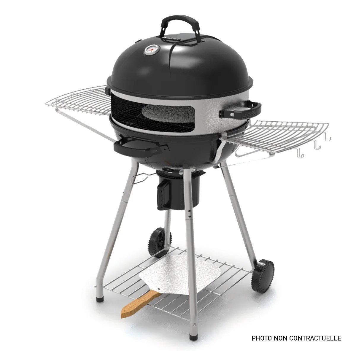 Four à pizza pour barbecue au charbon Ø 57 cm – 3 pièces - Convivial noir, LAGUIOLE CUISSON