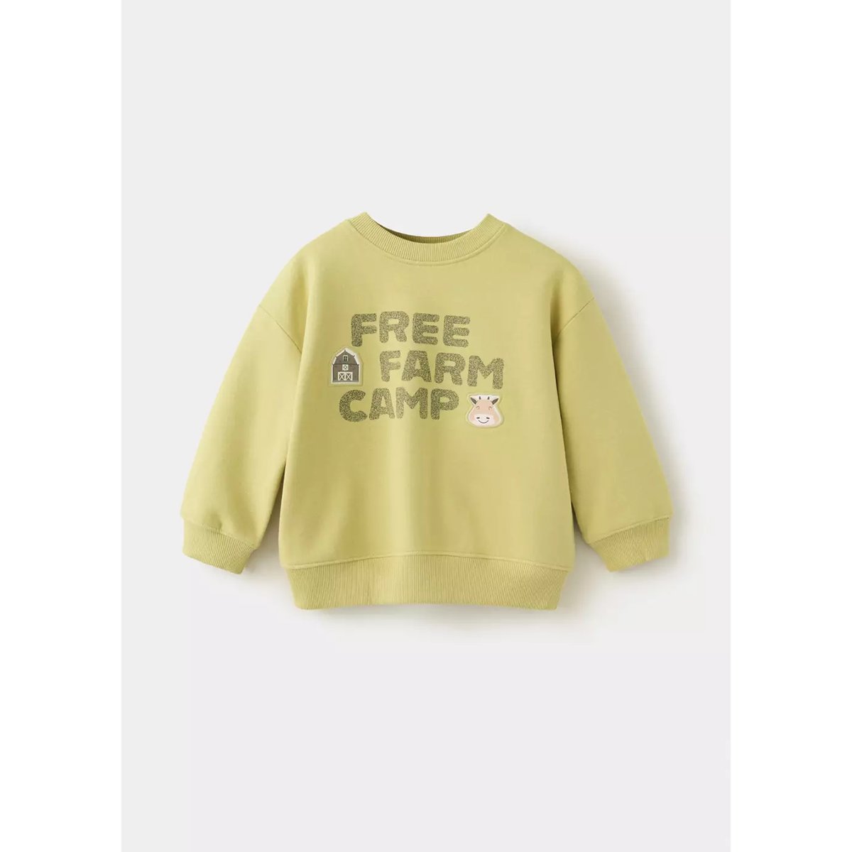 Sweat-shirt coton imprimé vert pomme, MANGO BABY