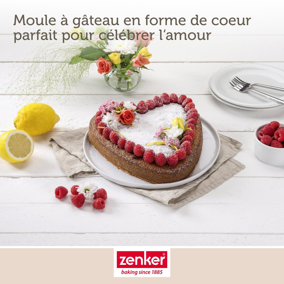 Moule à gâteau coeur avec charnière noir, ZENKER