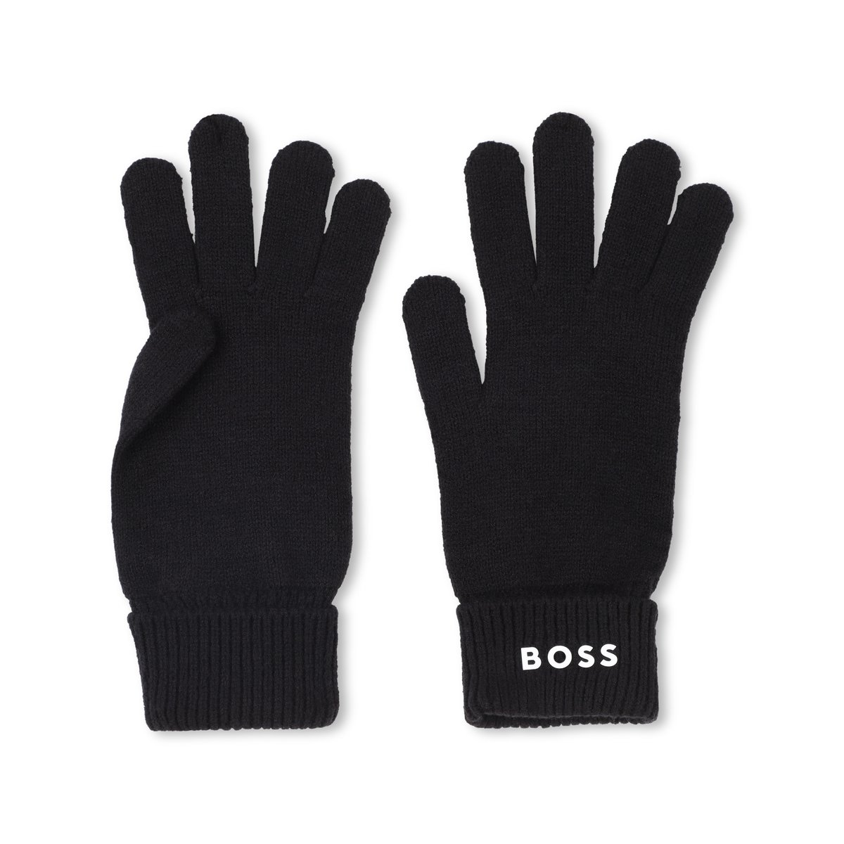 Gant en maille jersey black, BOSS KIDSWEAR