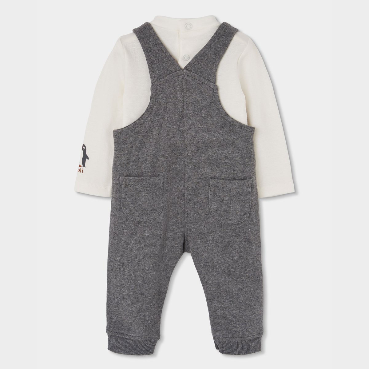 Ensemble bébé garçon imprimé pingouin gris, BOBOLI