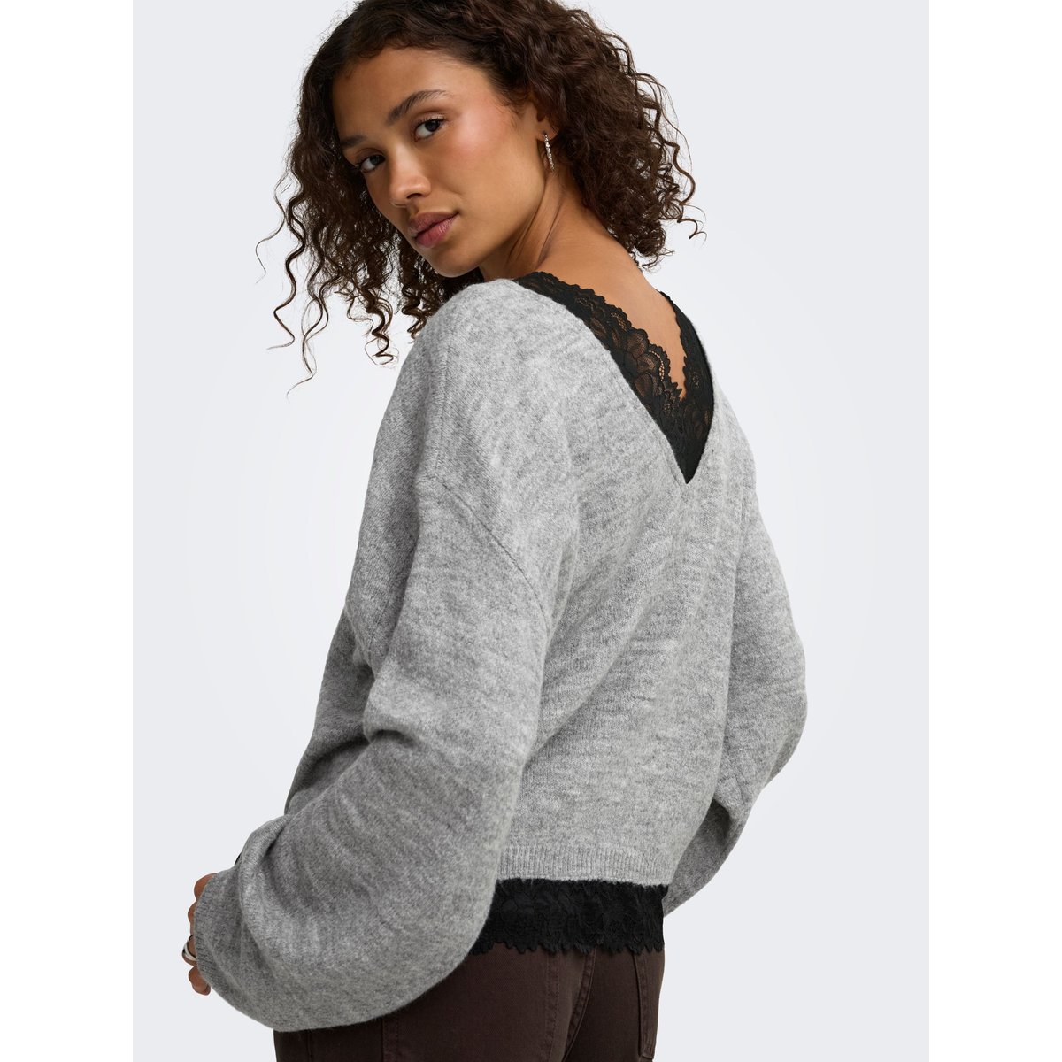 Pull En Maille grise - light grey melange, ONLY