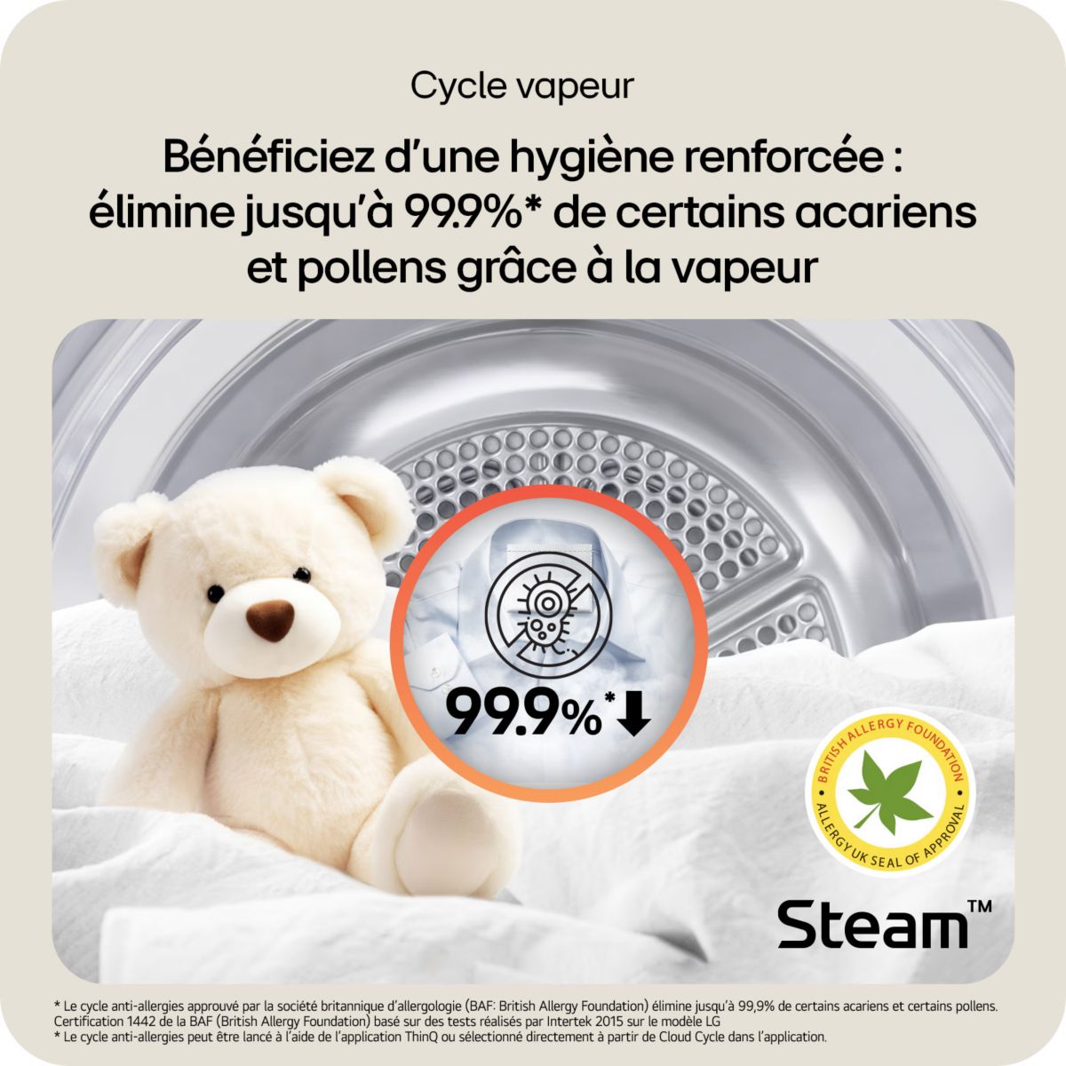 Lave linge hublot F34X56WHST couleur unique, LG