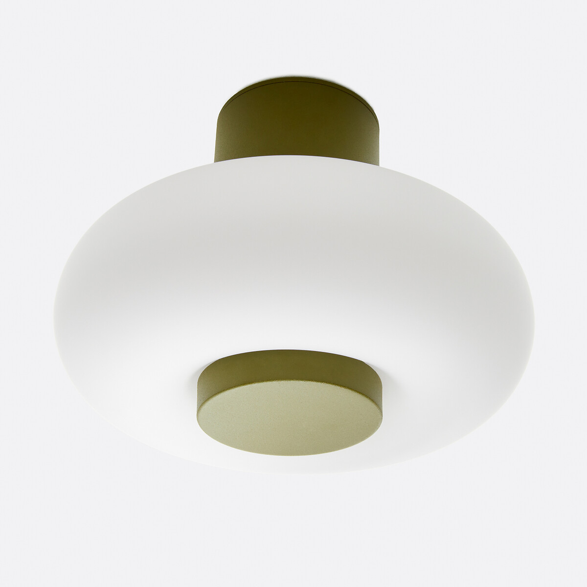 Omer Wall Or Ceiling Light in Iron and Opaline Glass, Diameter 21.5cm green, LA REDOUTE INTERIEURS