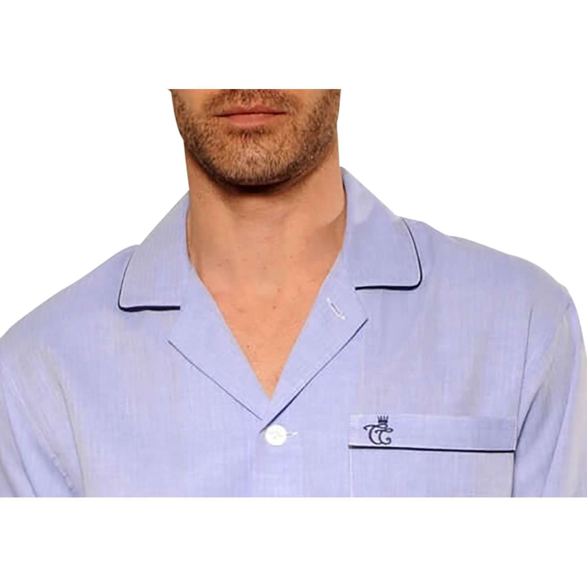 Veste de pyjama coton ciel, CHRISTIAN CANE