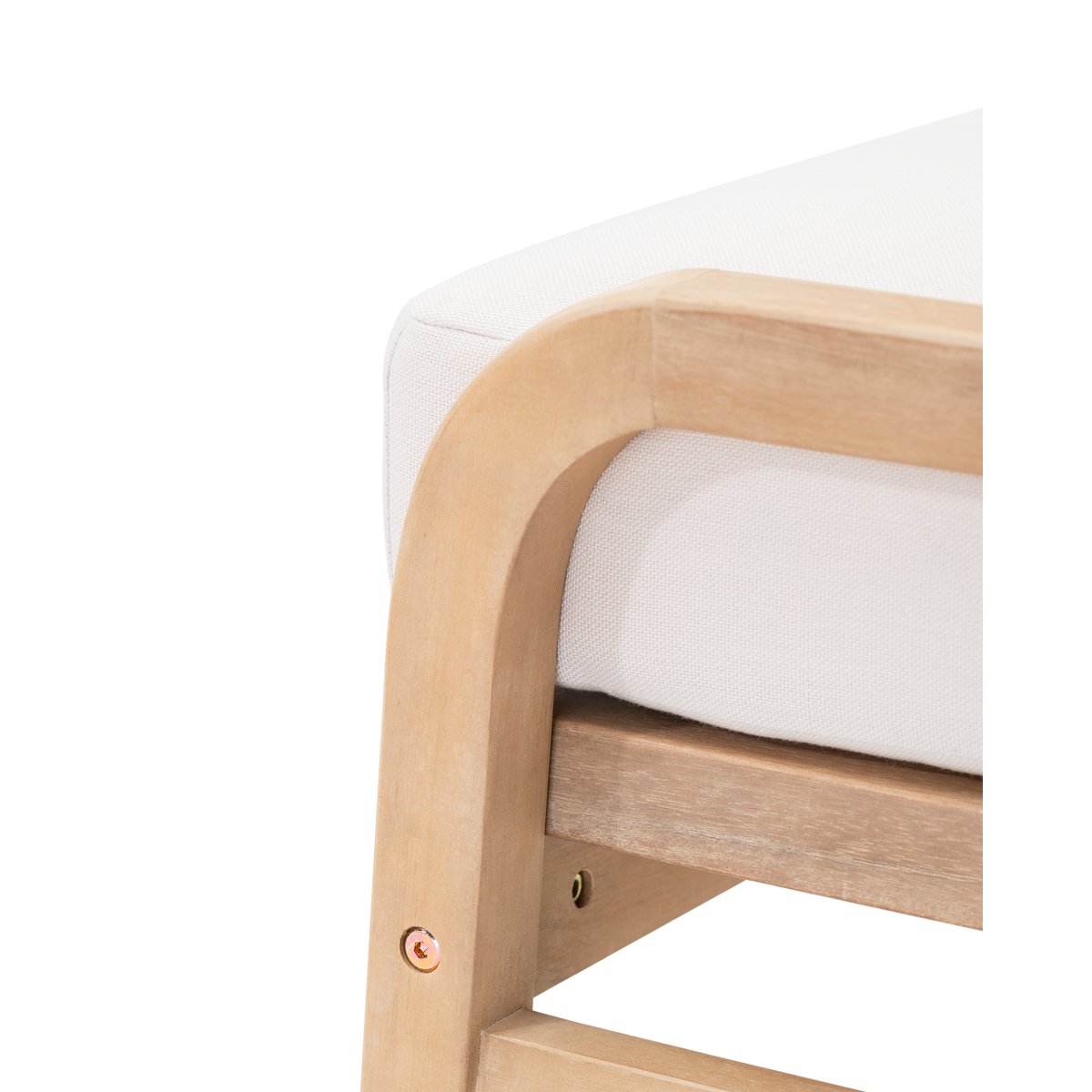 Repose-pied en bois, SIENA bois clair, coussin et corde beige, DEFORA HOME