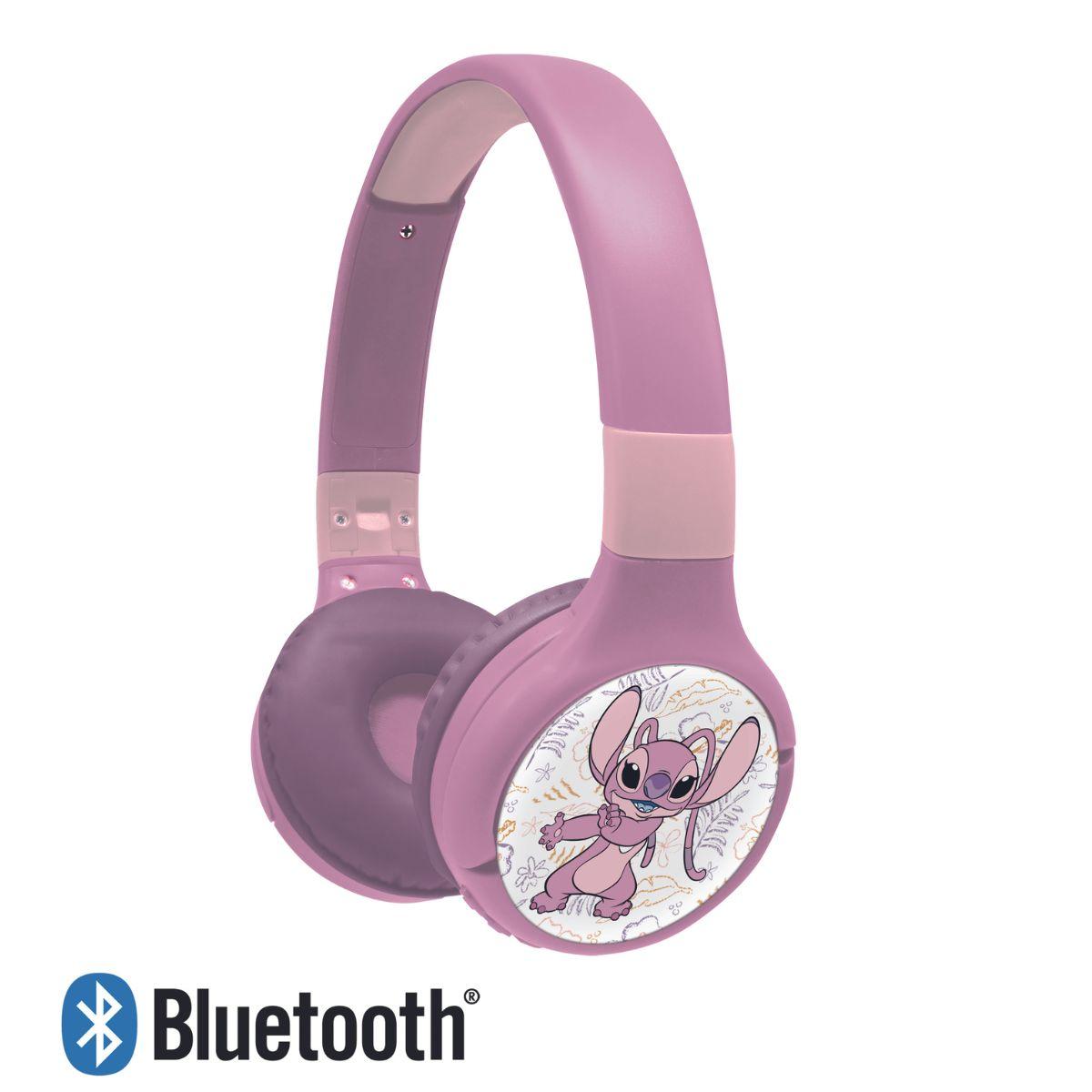 Casque 2 en 1 Bluetooth® et Filaire confortable et pliable Angel rose, LEXIBOOK