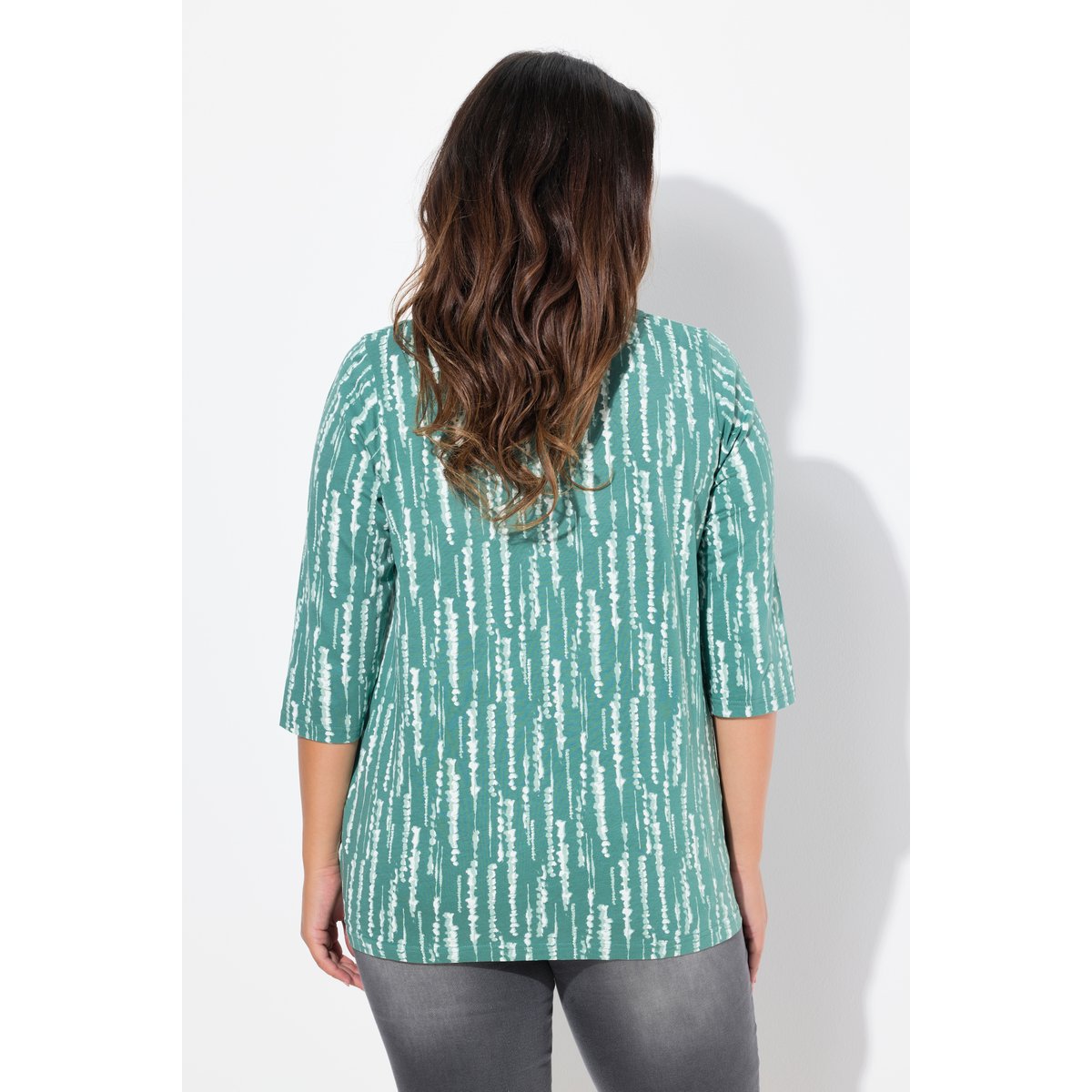 T-shirt avec plis fantaisie vert, ULLA POPKEN