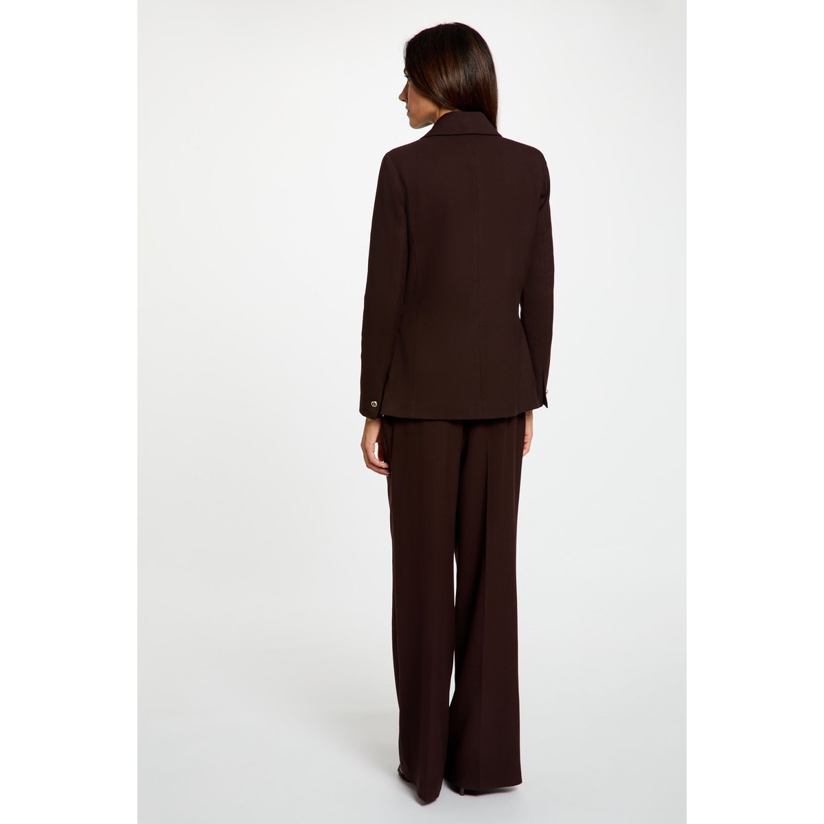 Blazer ajusté manches longues marron foncé, MORGAN