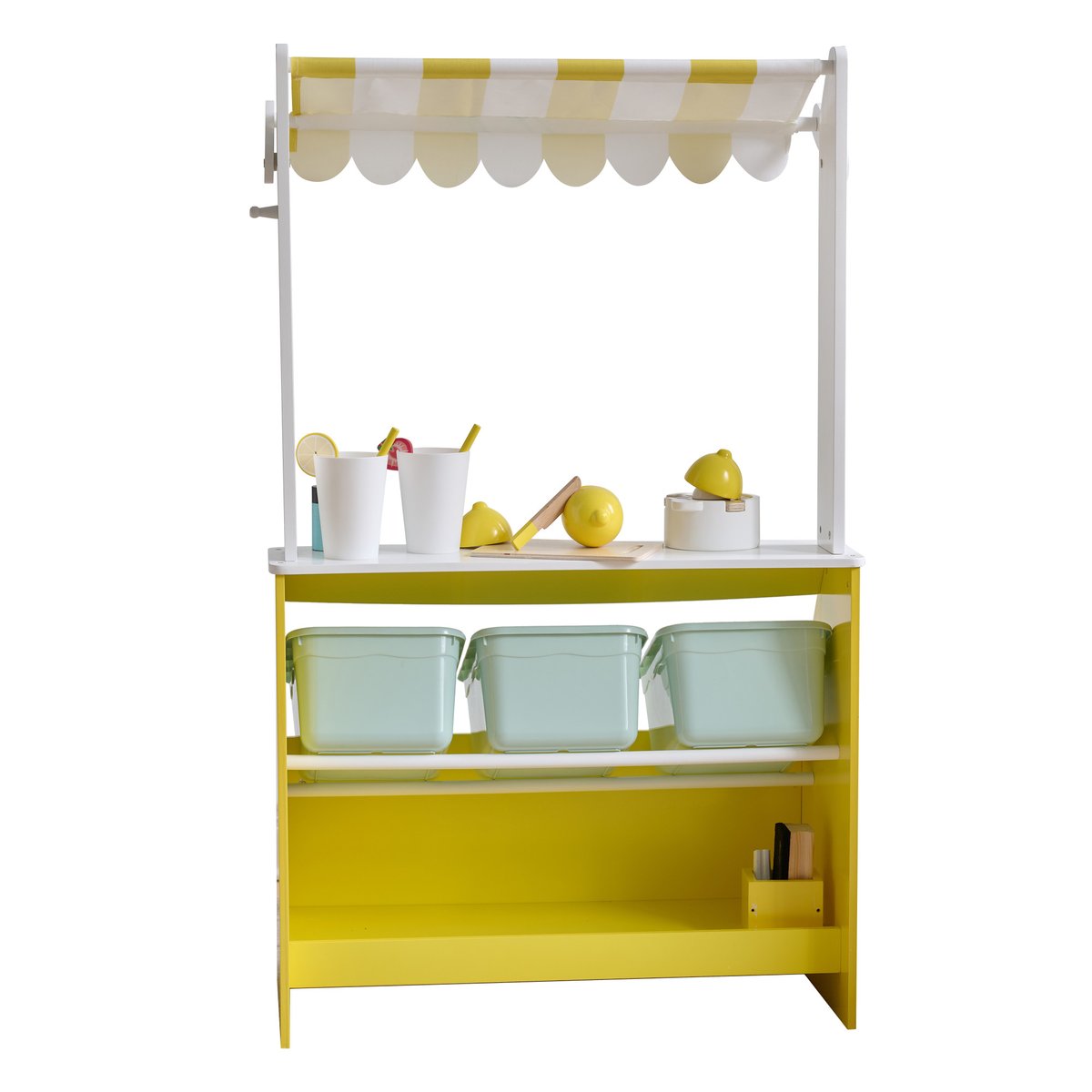 Stand limonade bois 18 accessoires jeu de rôle éducatif, SUNNY CITRUS couleur unique, TEAMSON KIDS