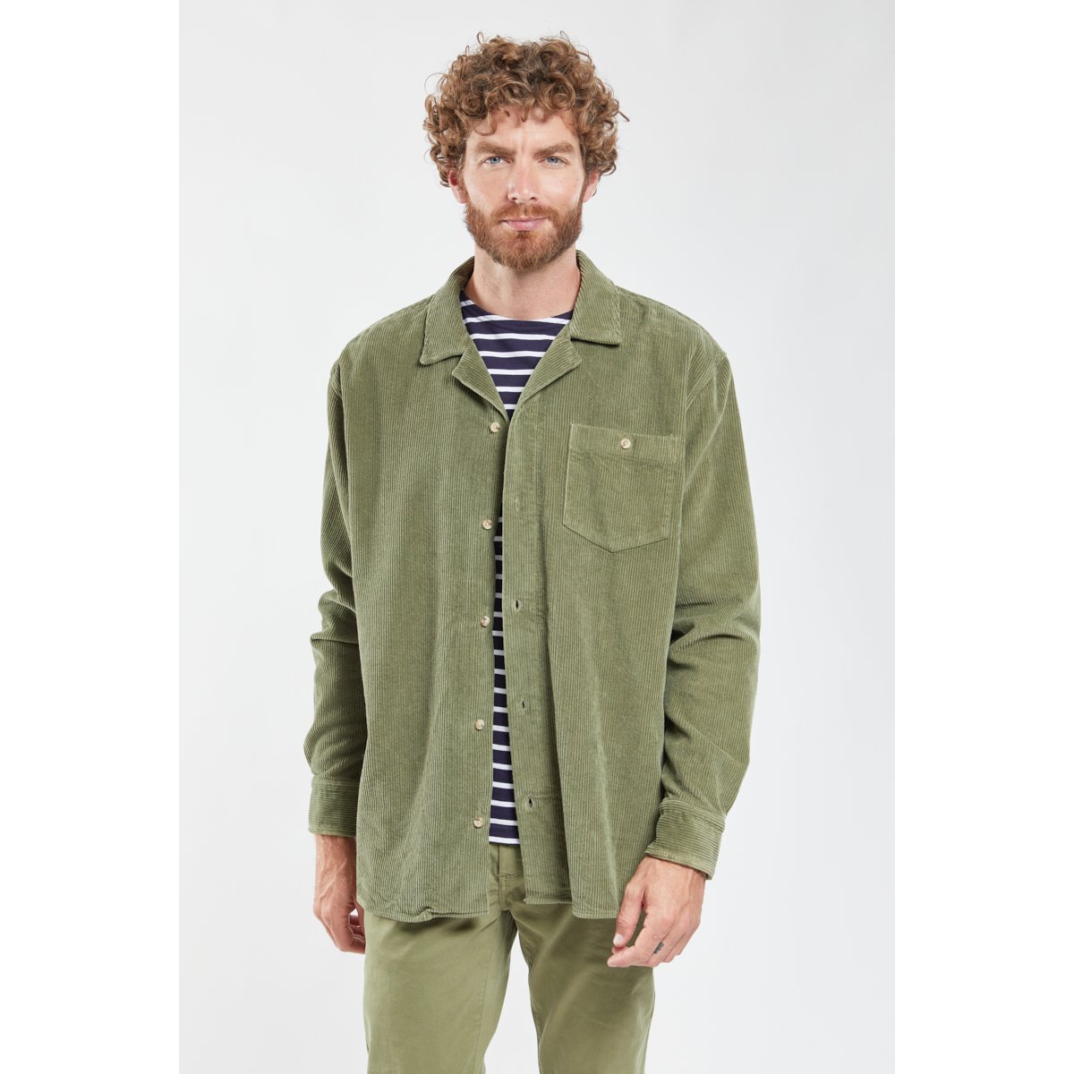 Surchemise manches longues en velours military, ARMOR-LUX