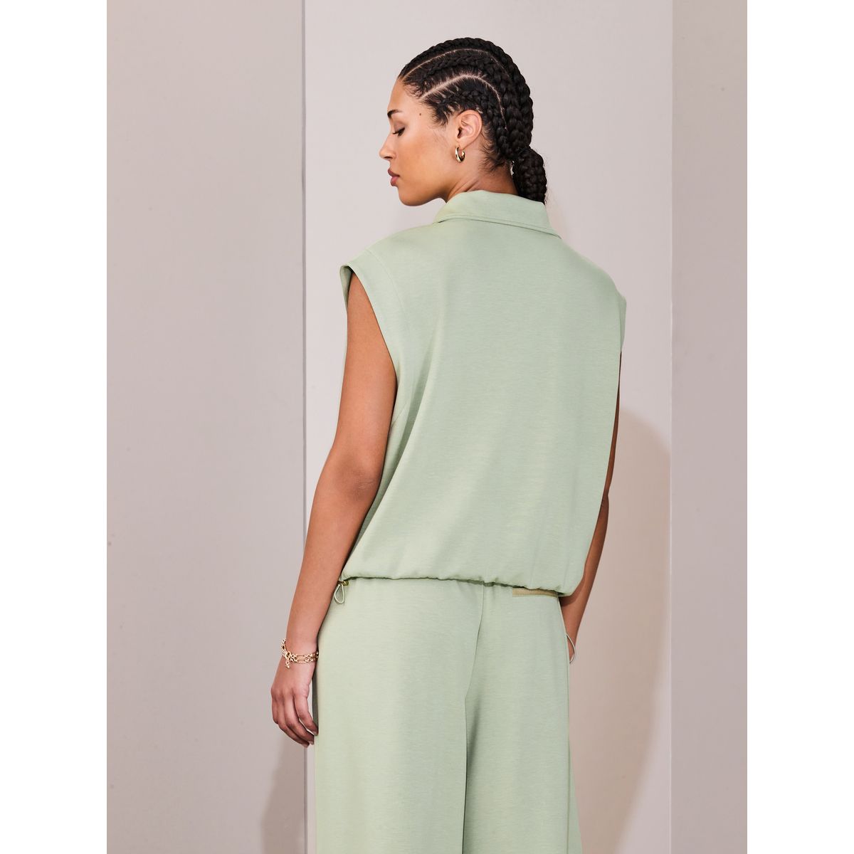 Veste militaire douce à col cheminée vert sauge, NEXT