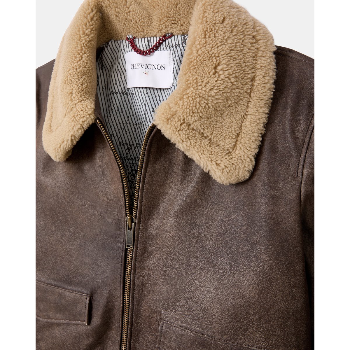Veste en cuir PILOT CUIR marron, CHEVIGNON
