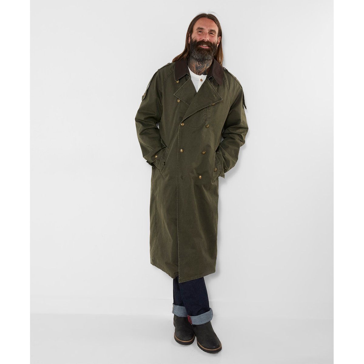 Magnifique Imperméable Style Militaire vert, JOE BROWNS