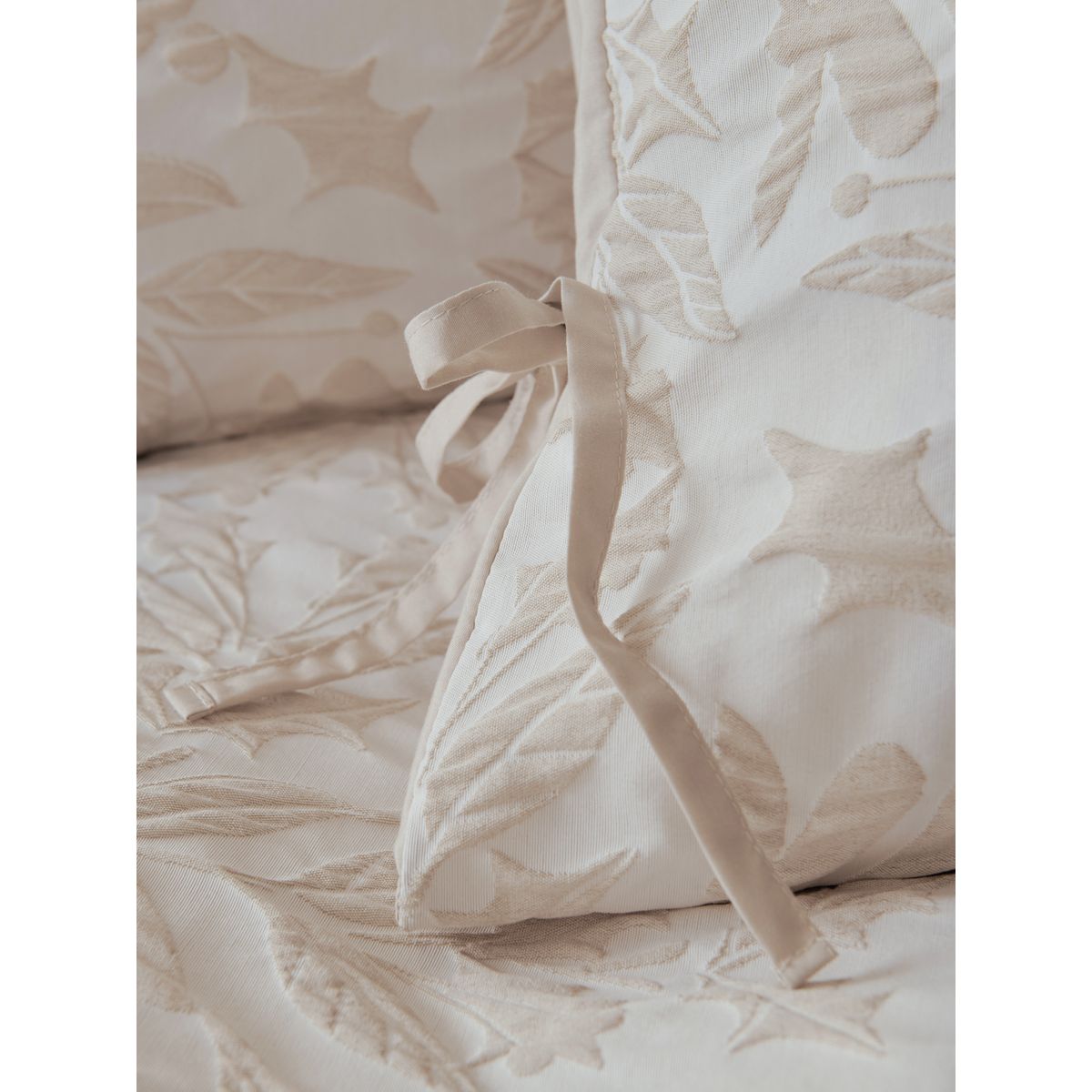 Parure housse de couette jacquard gui noël naturel, NEXT