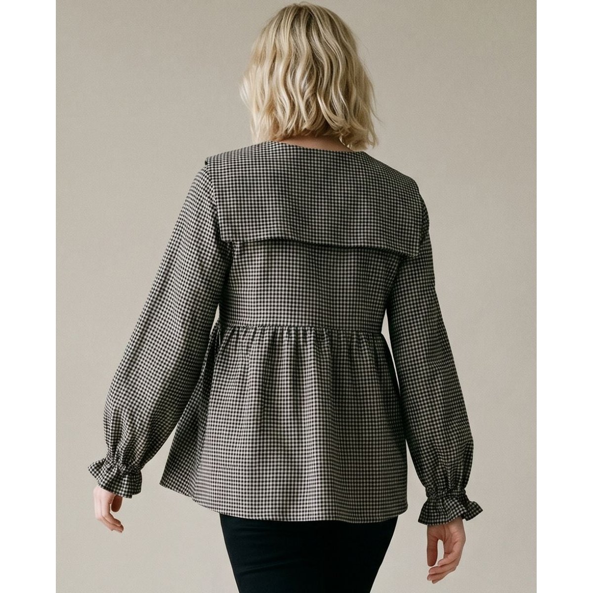 Blouse de grossesse et d'allaitement Amandine beige/noir, CACHE COEUR