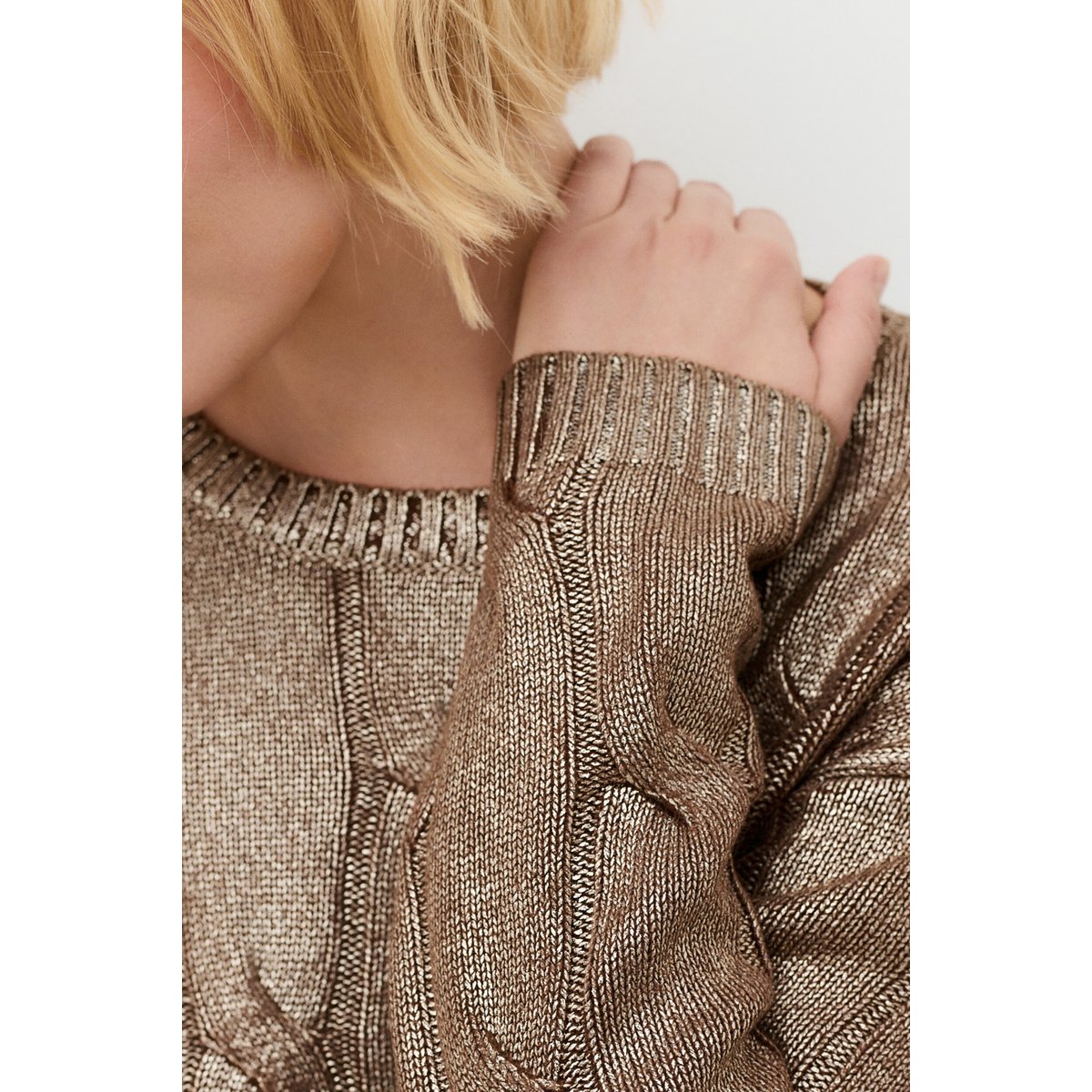 Pull droit cachemire col rond MVAL marron, CAROLL