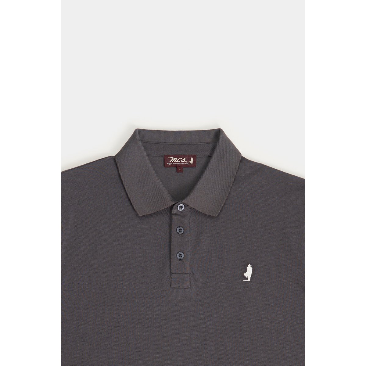 Polo piqué uni gris, MCS