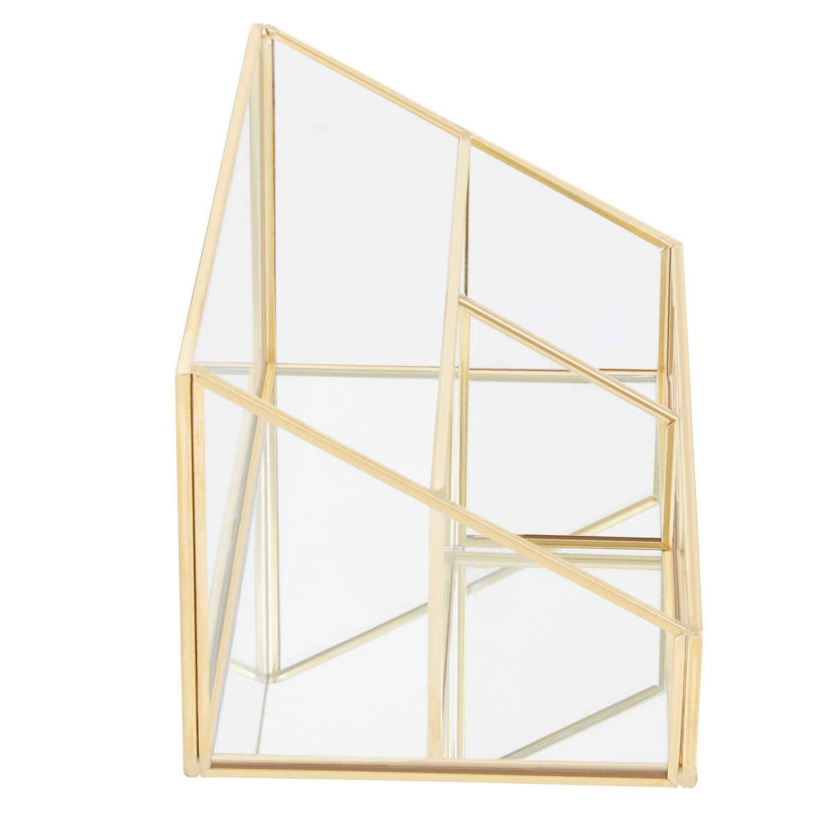 3 Compartment Cosmetics Organiser gold-coloured, SO'HOME