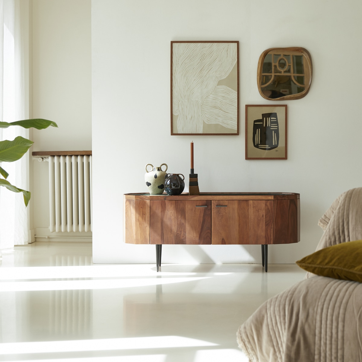 Meuble Hi-FI, TV en Palissandre massif, JADE marron, TIKAMOON