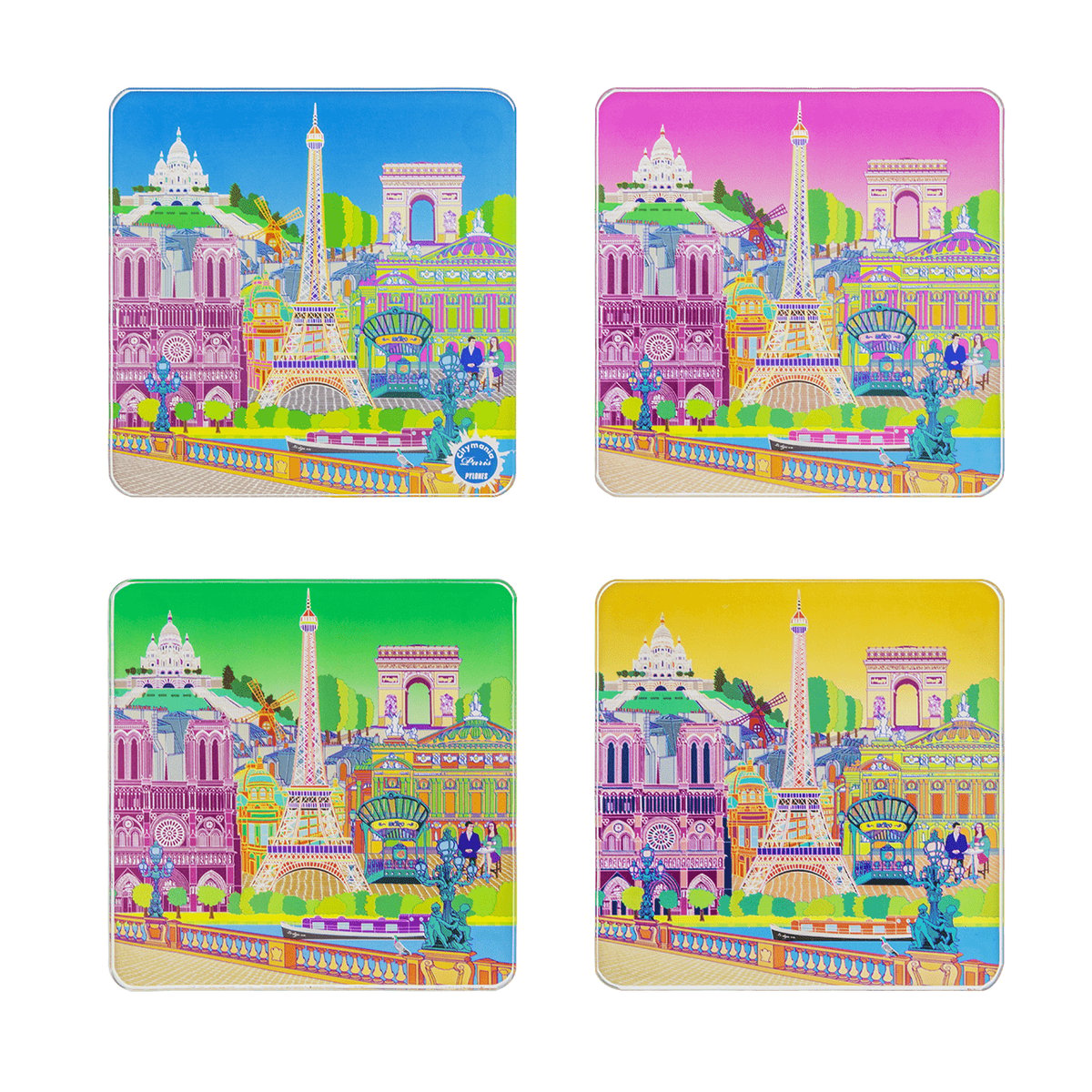 Set de 4 dessous de verre Sous verre new paris, PYLONES