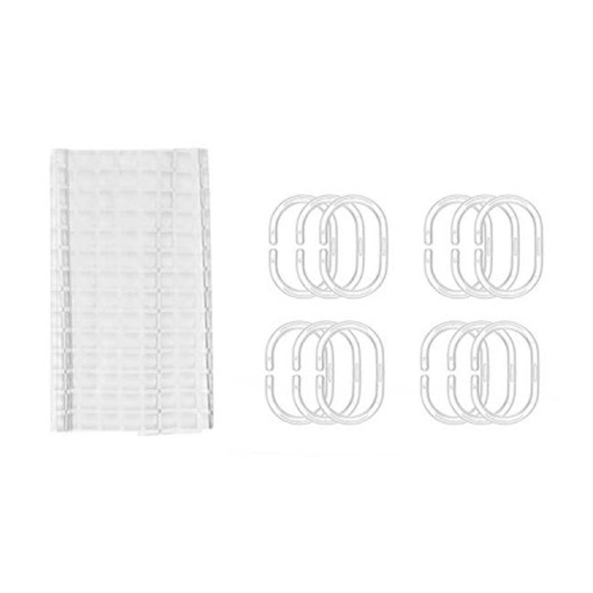 Rideau de douche plastique transparent à carreaux 180x180cm v019839, WADIGA