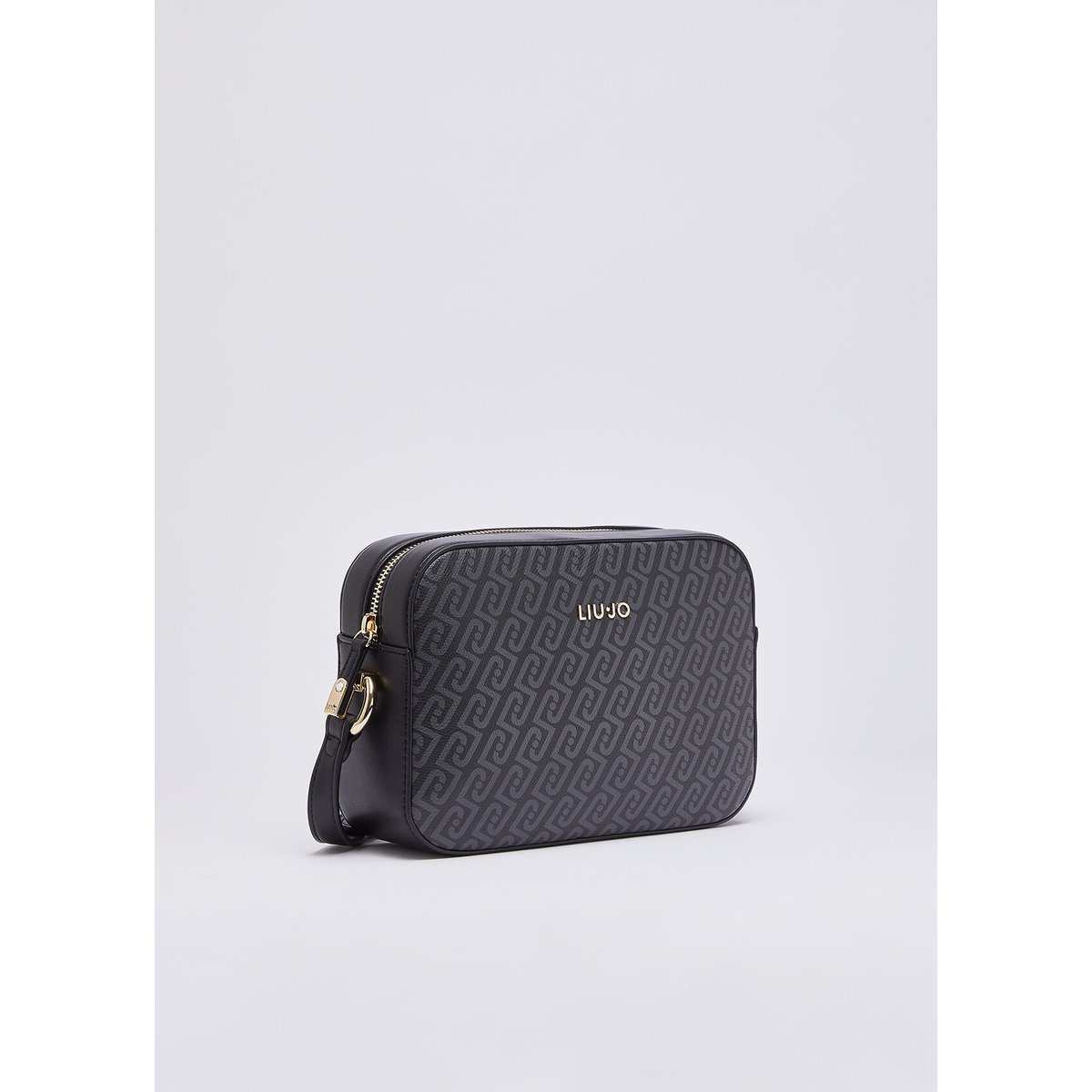 Sac bandoulière moyen monogramme noir, LIU JO