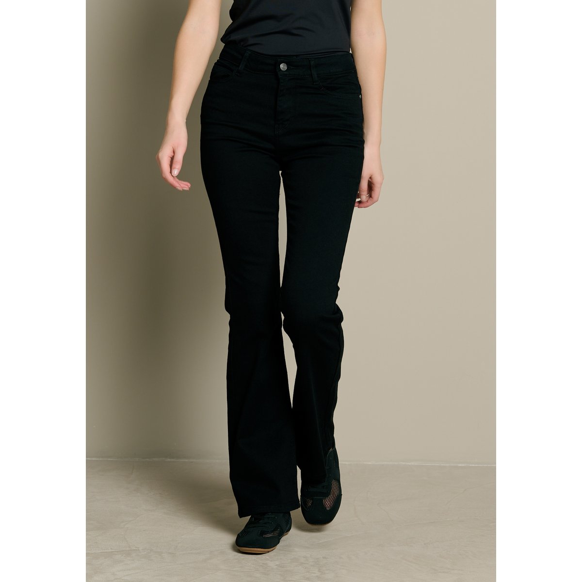 Jean bootcut taille haute noir, LOLALIZA