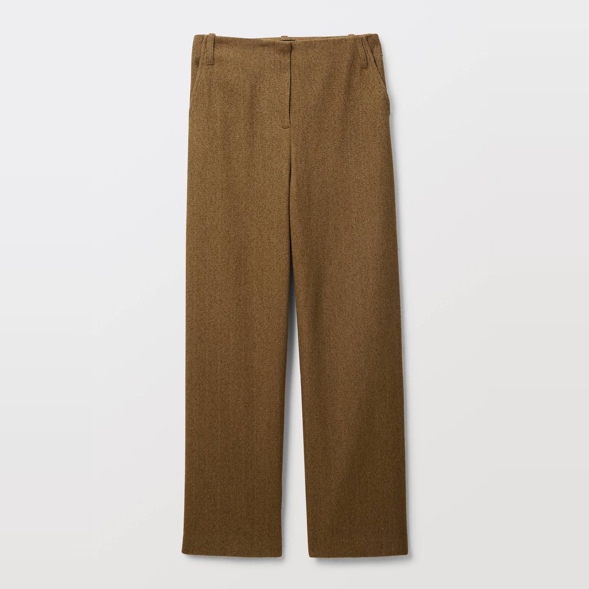 Pantalon fluide en chevron vieil or, MONOPRIX