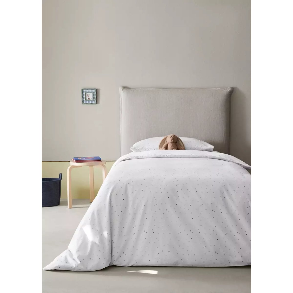 Housse de couette enfant 100 % coton étoiles Lit 90 cm sable, MANGO HOME