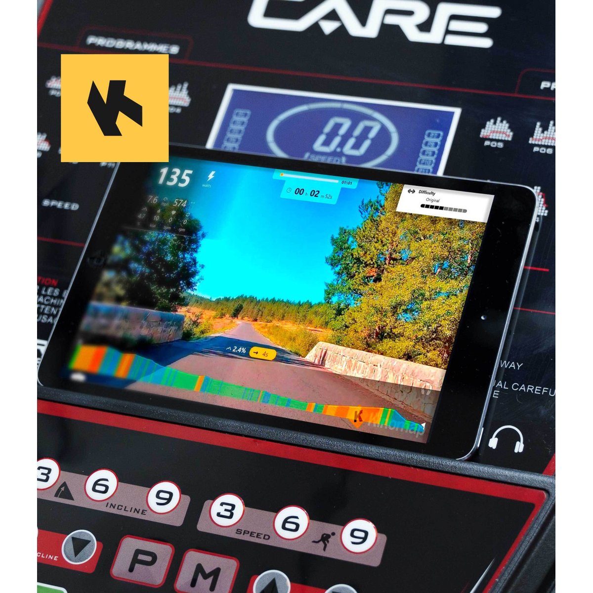 Tapis de course connecté - 18km/h - CARE - JOG RUNNER - KINOMAP noir, CARE FITNESS