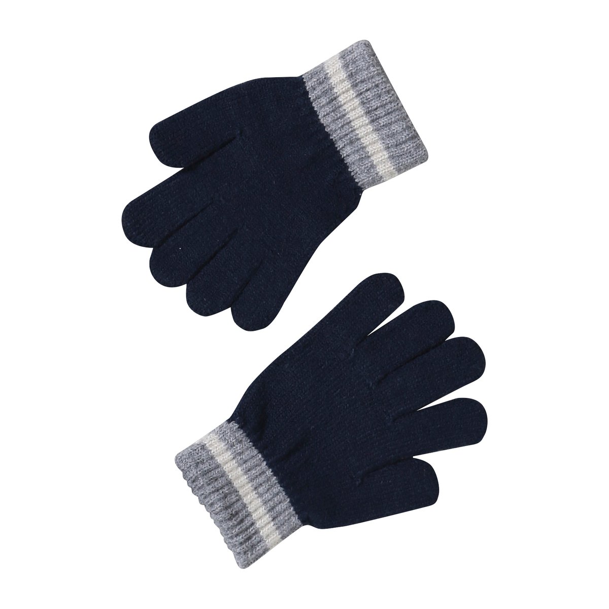 Ensemble bonnet + snood + gants « Montagnes » bleu nuit, VERTBAUDET