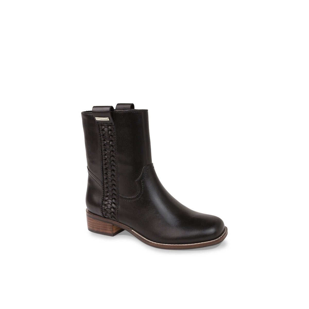 Bottines plates en cuir, VICTORIA noir, LES TROPEZIENNES PAR M.BELARBI
