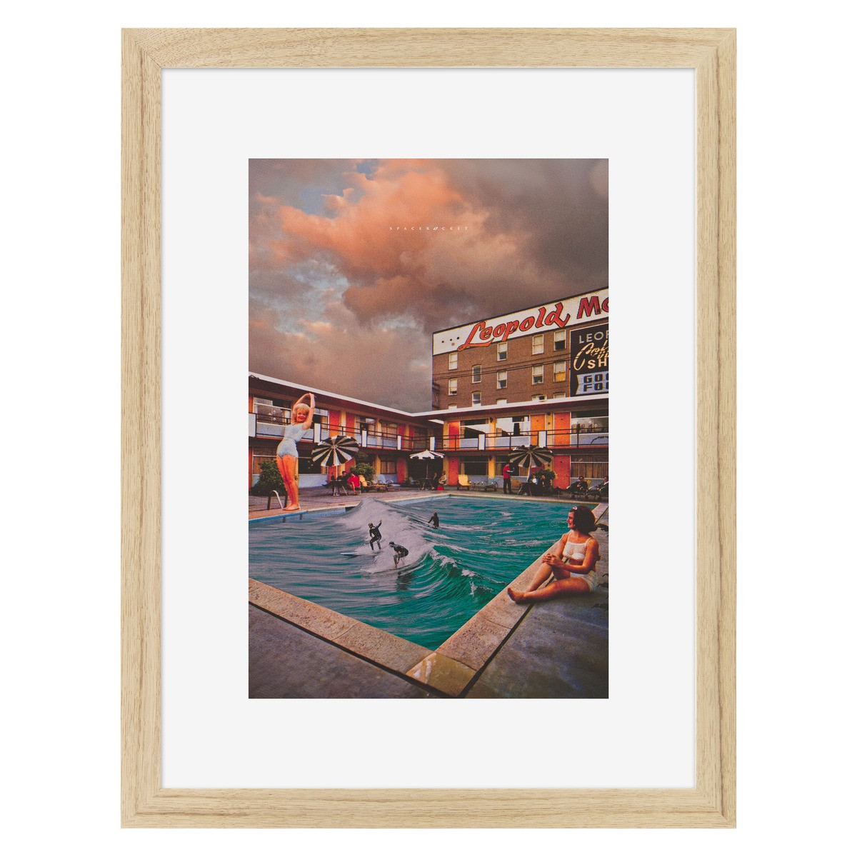 Affiche encadrée Seventies, cadre en chêne, 30x40cm multicolore-bois massif fsc, CEANOTHE
