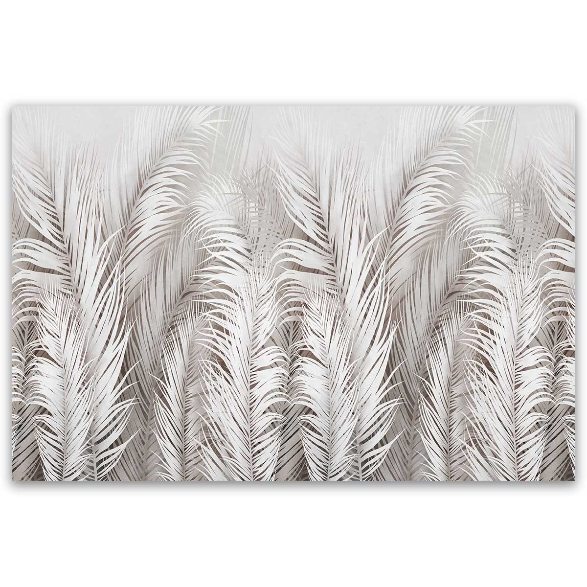 Tableau feuillage blanc panoramique toile imprimée, HEXOA