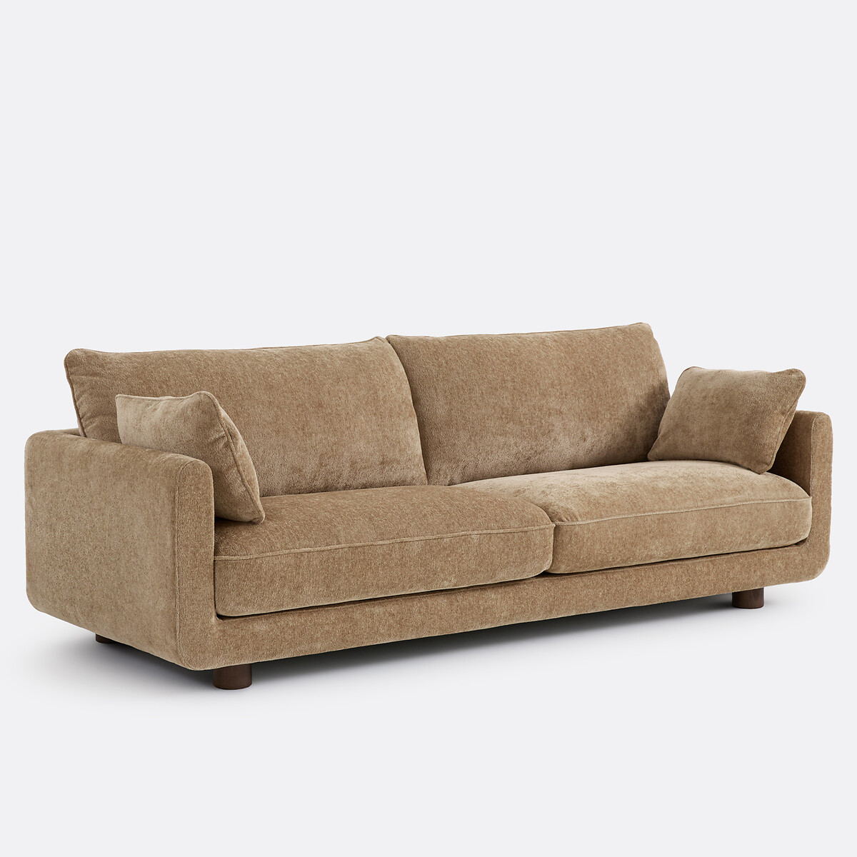 Canapé droit 2, 3, 4 ou 5 places, en chenille épaisse, EMILIO beige doré, LA REDOUTE INTERIEURS