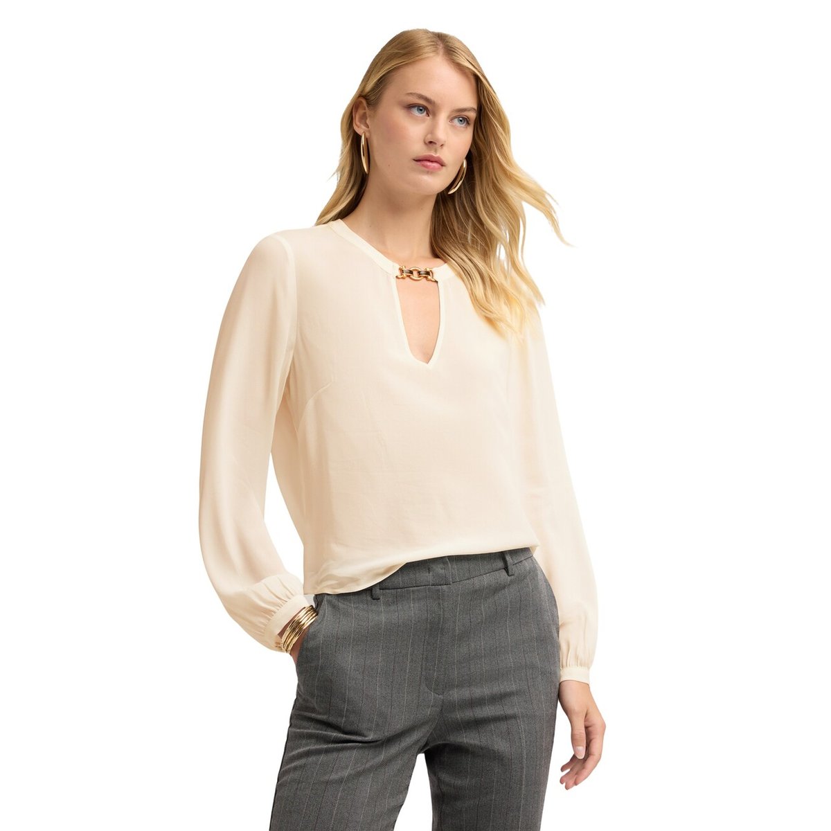 Blouse avec passant métallique blanc, MOTIVI