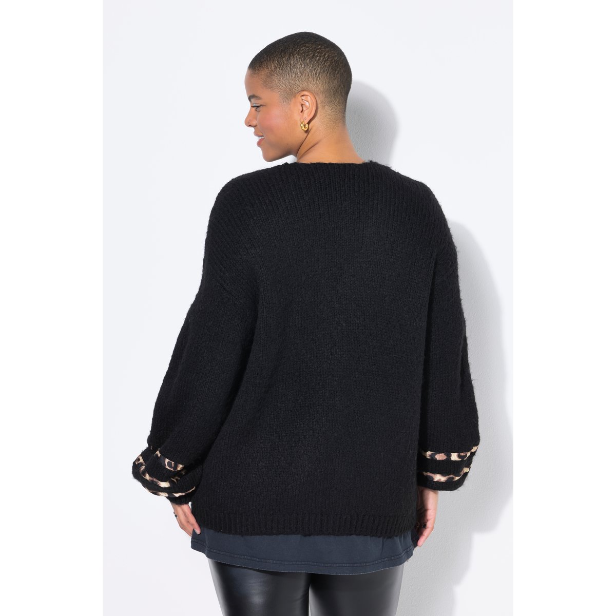 Cardigan oversize, nœuds motif léopard noir, STUDIO UNTOLD