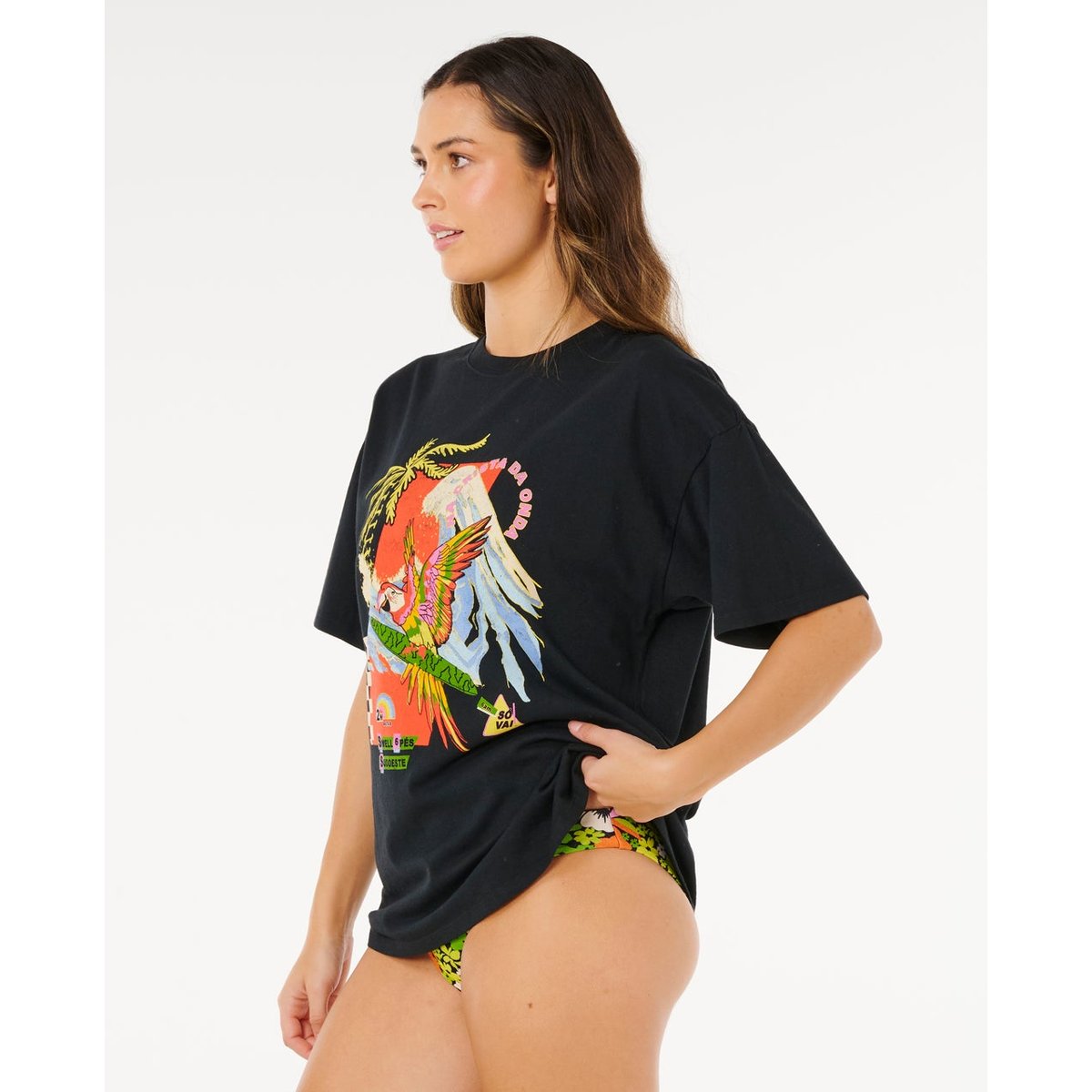 T-Shirt WAVE CREST HERITAGE noir, RIP CURL