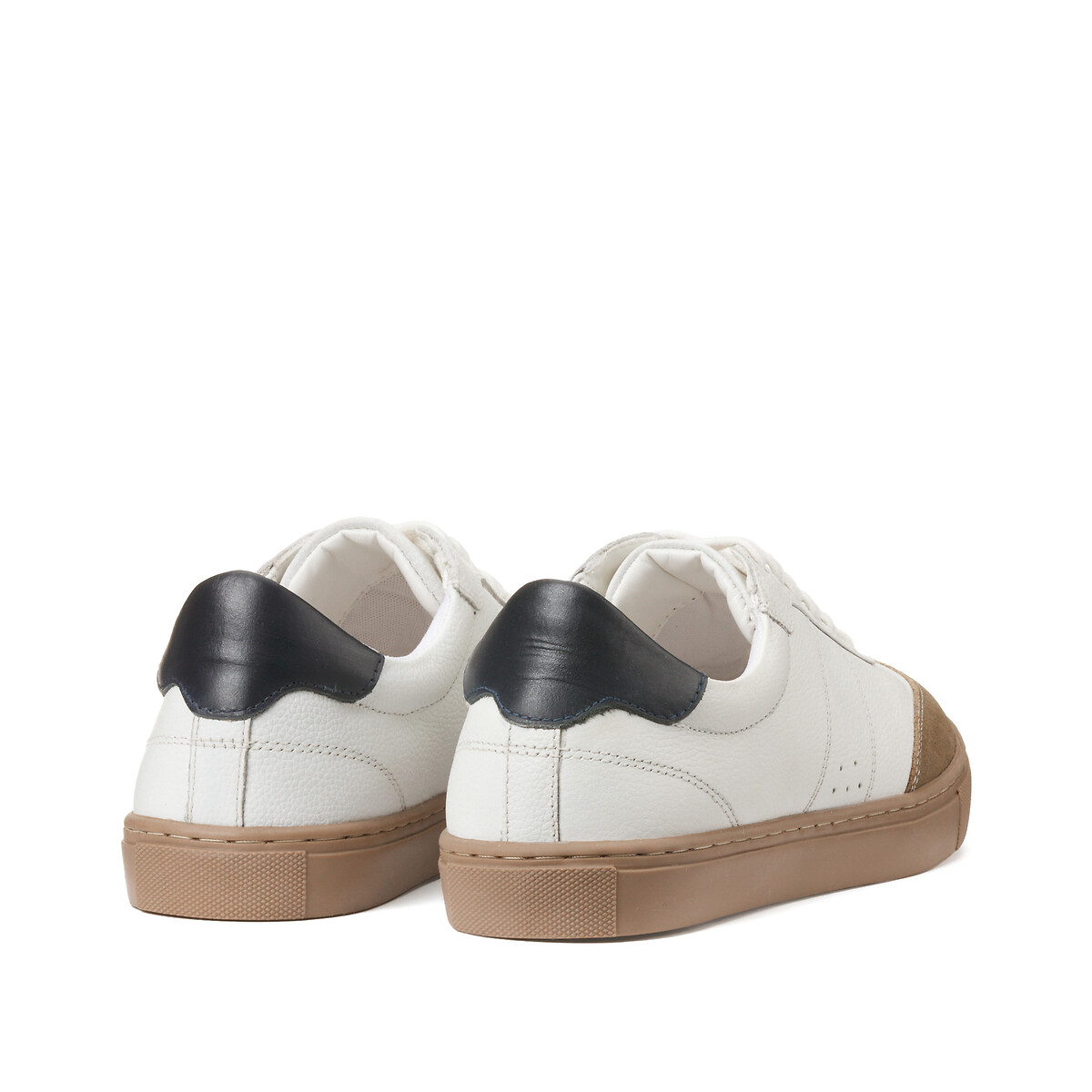 Leren sneakers, vintage stijl wit, LA REDOUTE COLLECTIONS