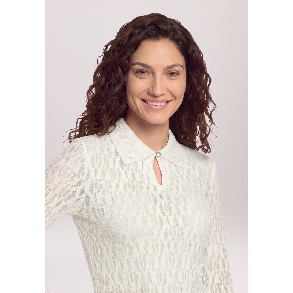 T-shirt façon blouse en dentelle eggnog, CARTOON