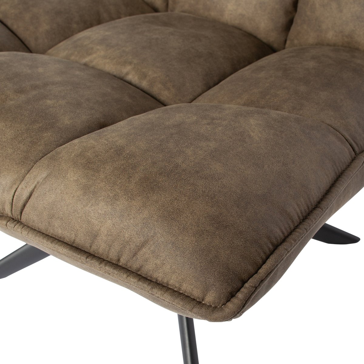 Fauteuil rotatif en aspect cuir JOUKE vert, WOOOD