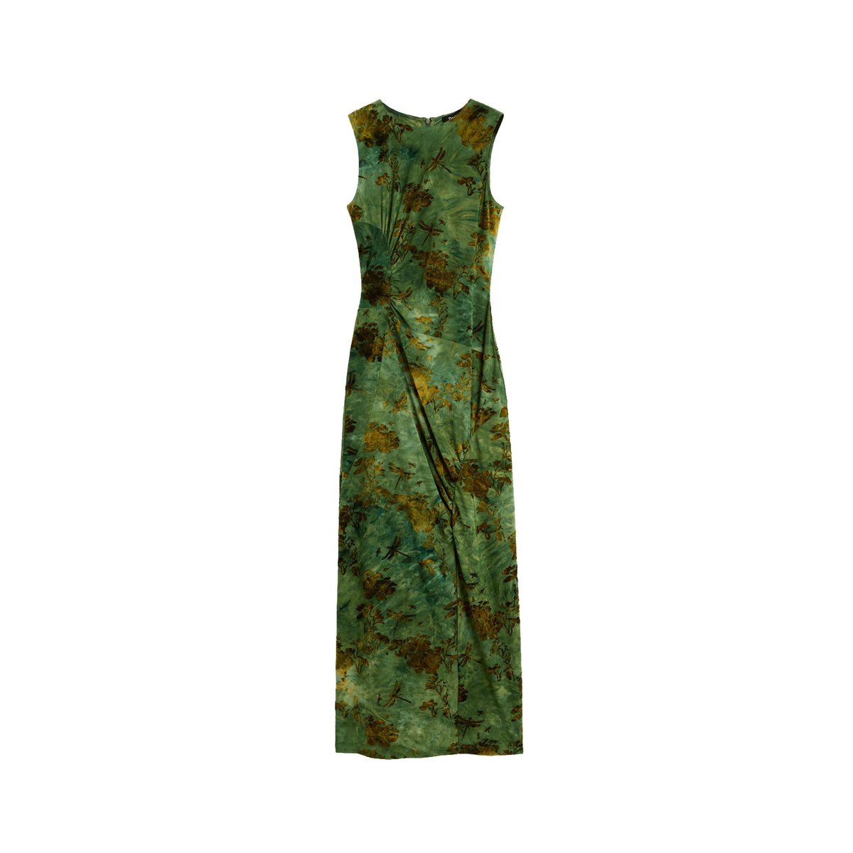 Robe midi floquée vert, DESIGUAL