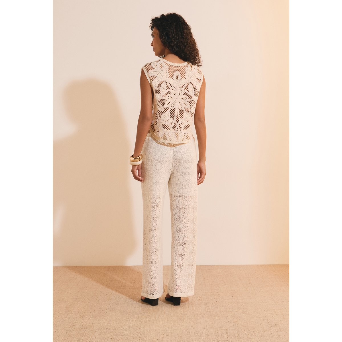 Pantalon en guipure PALOMY dune, ETAM