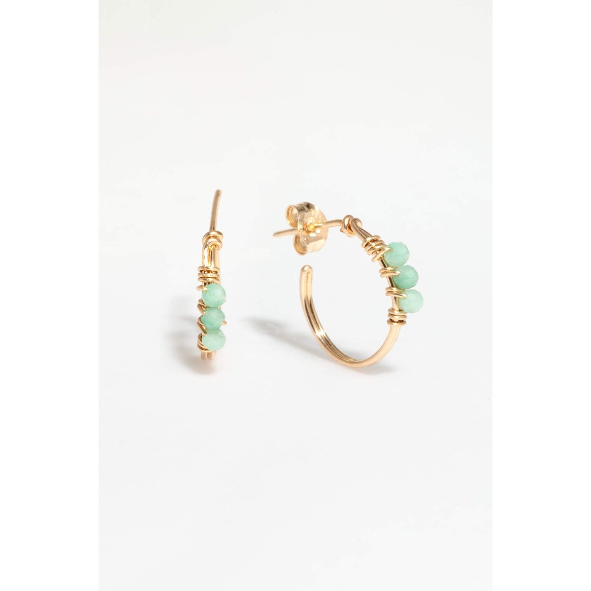 Créoles Théa - Emeraude argent / tanzanite, YAY PARIS
