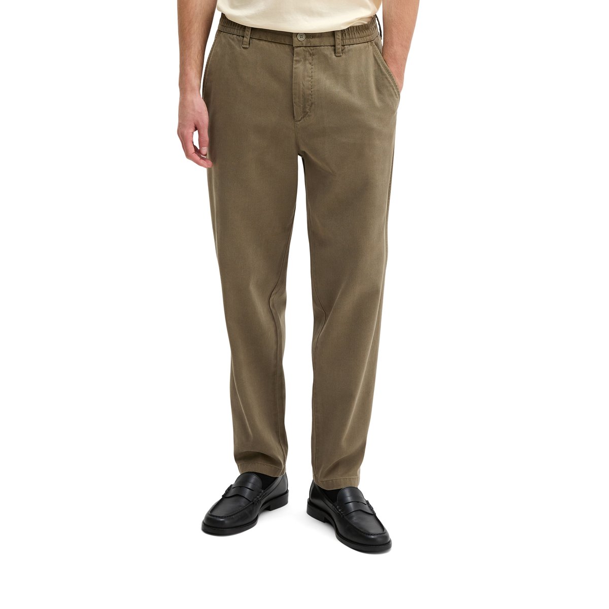 Chino modèle Belsbo Jogger relaxed en TENCEL™Lyocell et coton bio marron, MARC O'POLO