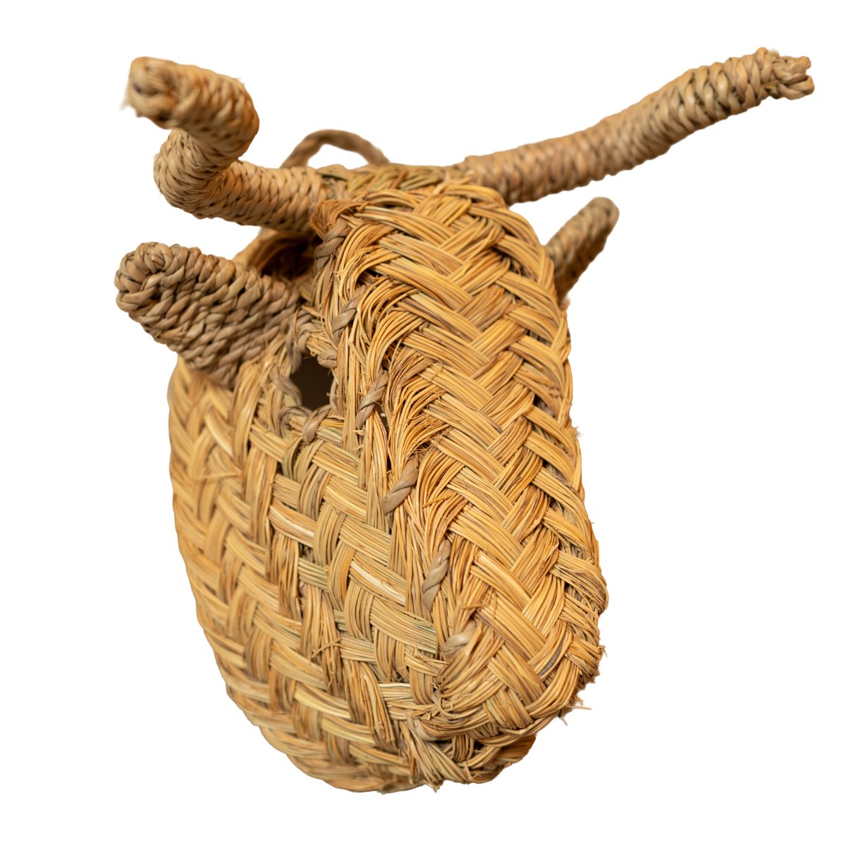 Déco murale petite tête de Taureau en paille - LOJI naturel, HOME MAISON