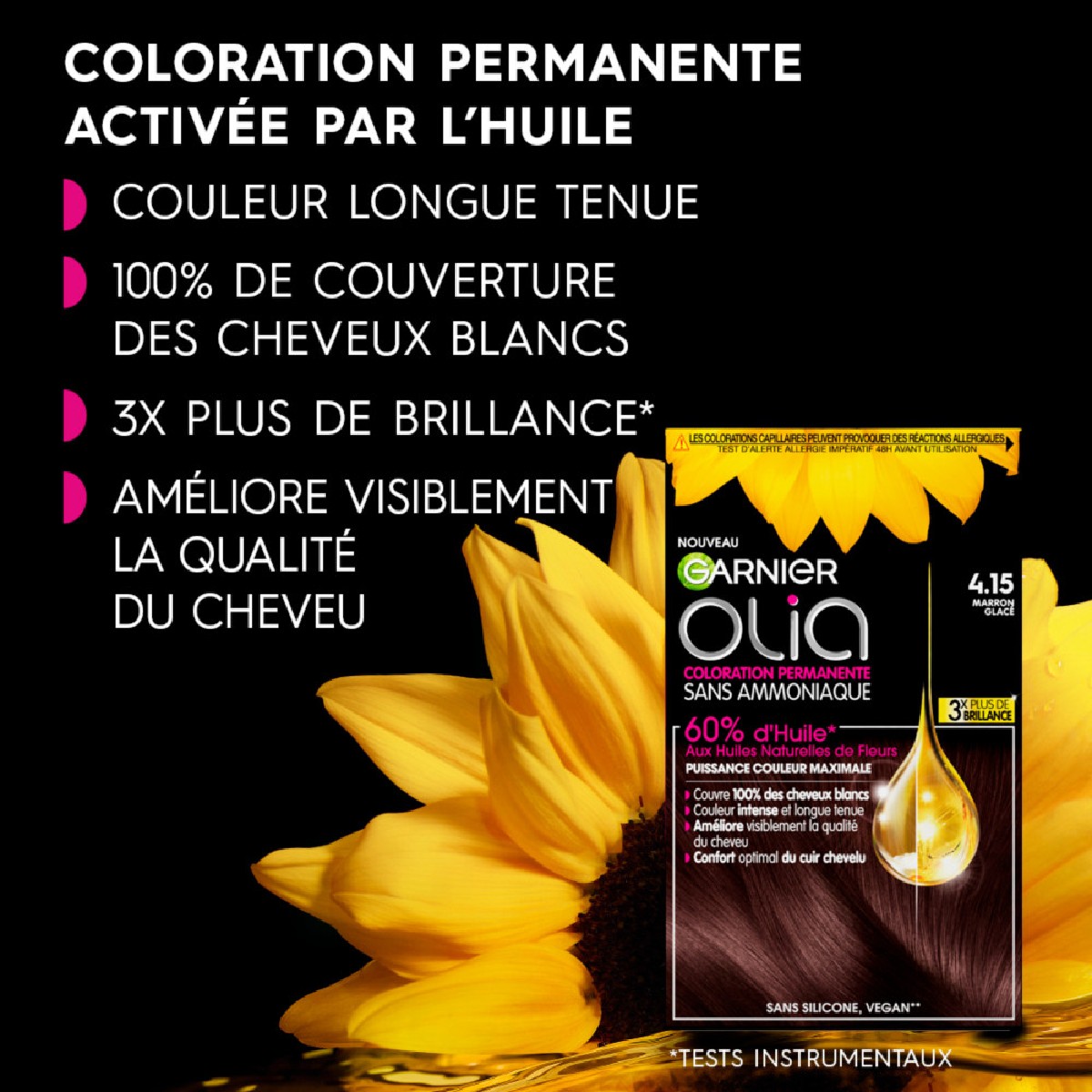 Olia Coloration 4.15 Marron Glacé 4.15 - marron glace, GARNIER