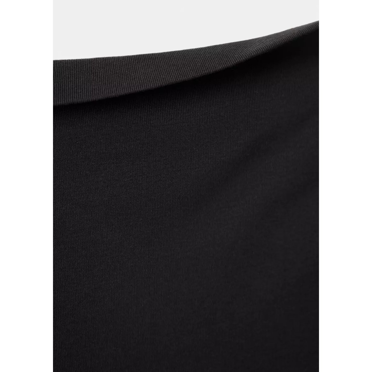 T-shirt coton à décolleté asymétrique noir, MANGO TEEN