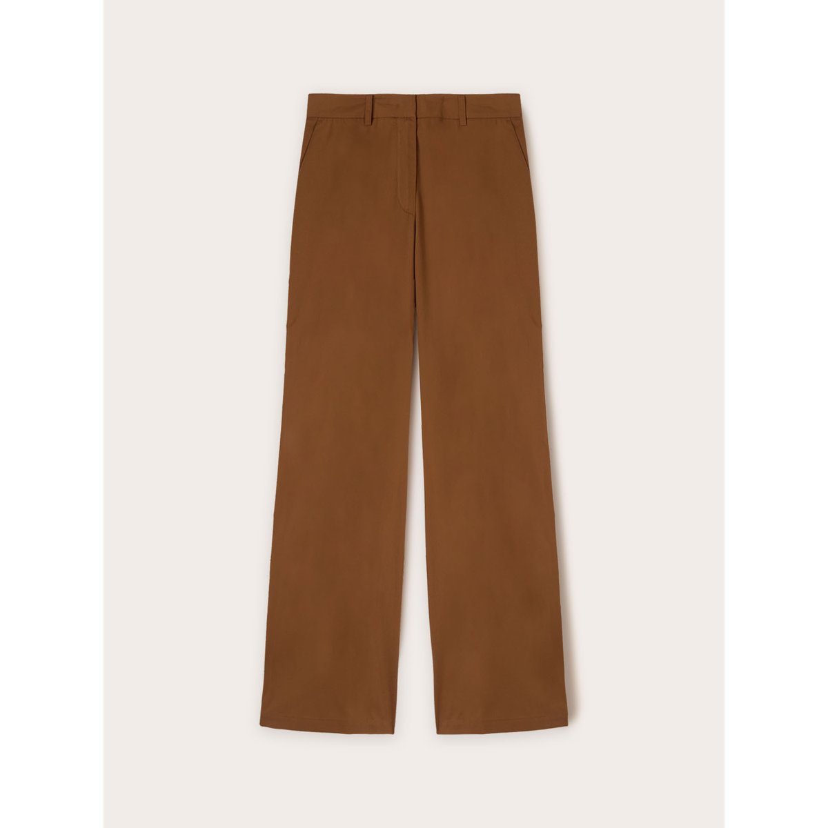 Pantalon palazzo en coton marron, MOTIVI